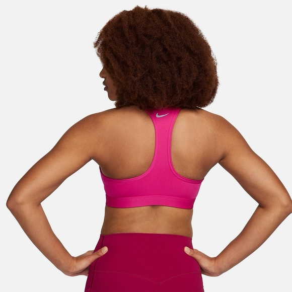 Nike PADDED Women's Dri-Fit Medium Support Pink Sports Bra - Picture 2 of 10